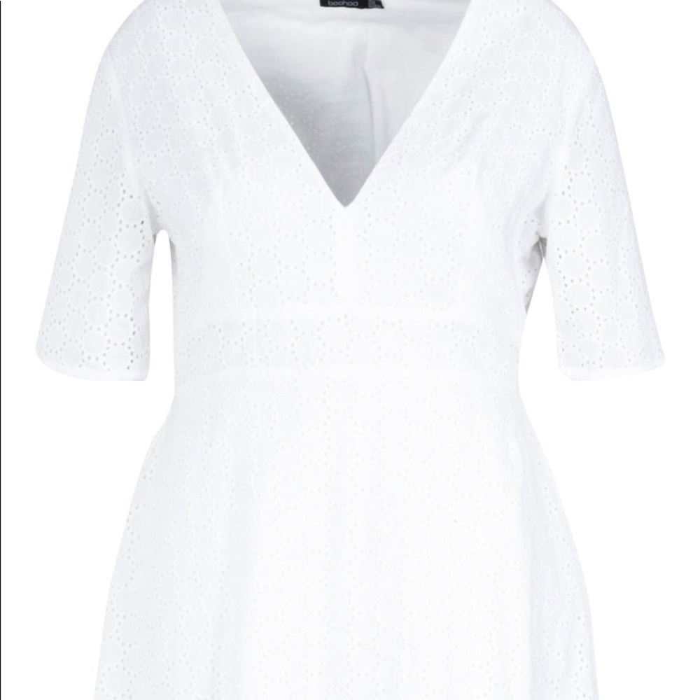 Eyelet Lace Plunge Skater Dress - Picture 4 of 4